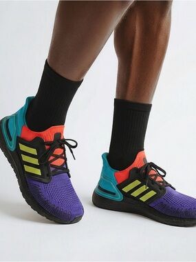 adidas UltraBoost 20 Primeblue Primeknit Sneaker Purple Teal PYV702001, Size 11